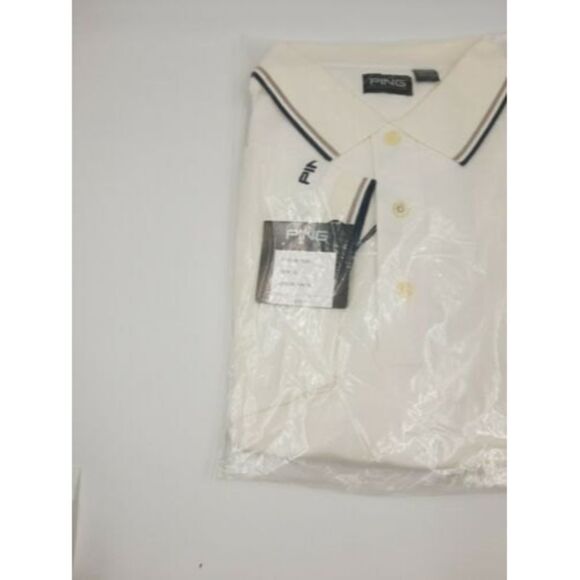 PING Mens XL Golf Polo short sleeve shirt white - Picture 6 of 7